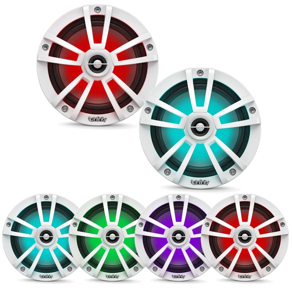 Reference 622M with RGB LED Lighting 6.5" 225-Watt High-Performance (2 Pairs, White, Bulk Packaging- OEM)