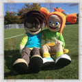 2 schoolchildren. 2 BIGGYMONKEY™s mascot a boy and a girl