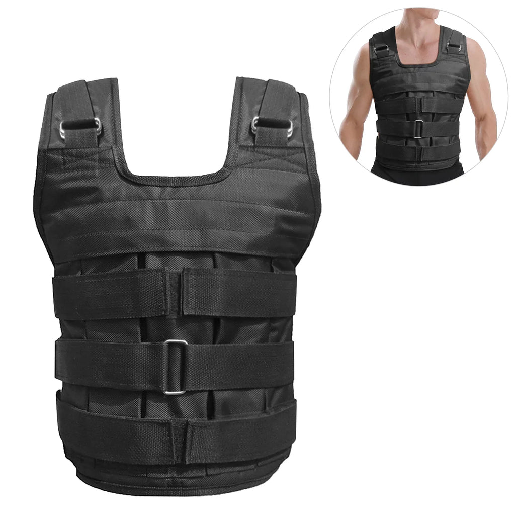 Load (Empty). Adjustable Weighted Vest Weight Jacket Oxford Exercise Weight Loading Cloth Strength Training 50kg Max