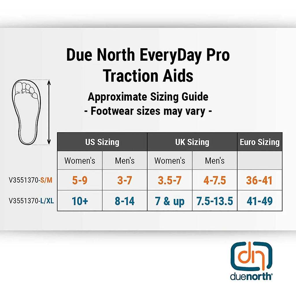 Due North Everyday Pro Traction Aids Size Small Medium w/Tungsten Carbide Spikes