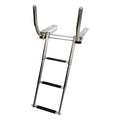 Marine City 316 Stainless Steel Under Platform telescoping Retractable Handrail 3 Steps Ladder for vessel Yacht