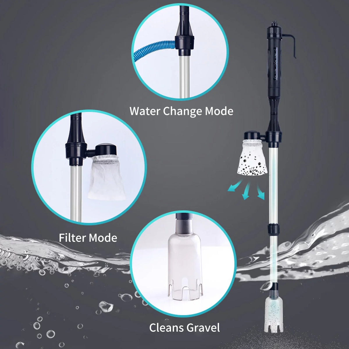 Electric Aquarium Gravel Cleaner Fish  Changer Changer Cleaner Filter Sand Washer for Cleaning Fish Tanks