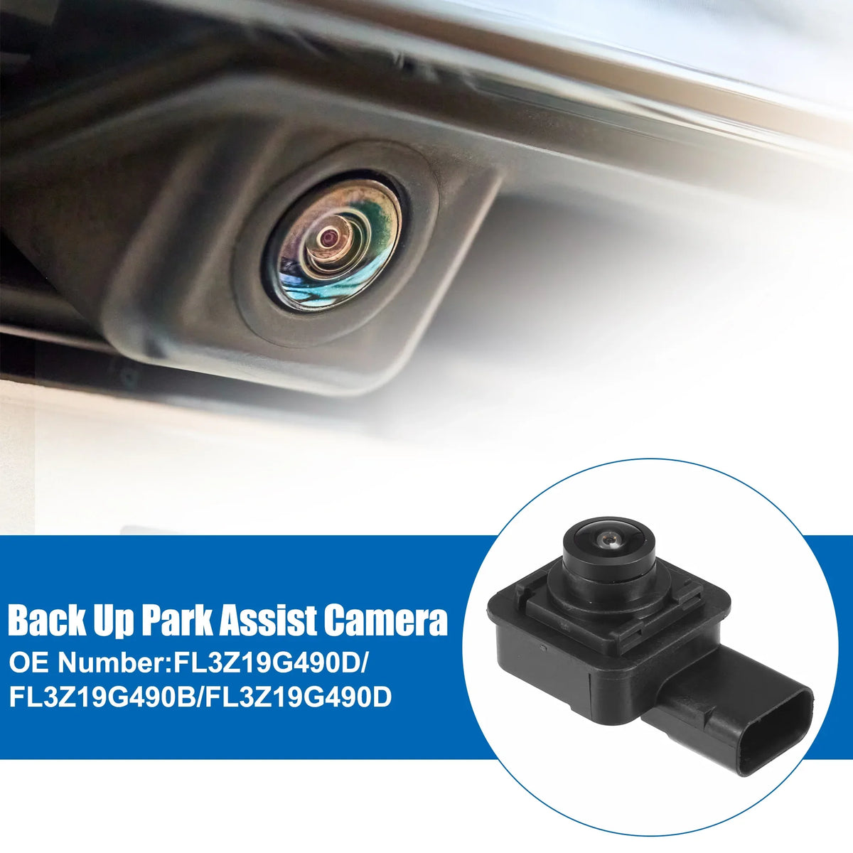 Unique Bargains 1 Set Car Rear View Back Up Camera W/ Tool for  F-150 2015-2019 No.FL3Z19G490D/FL3Z19G490B
